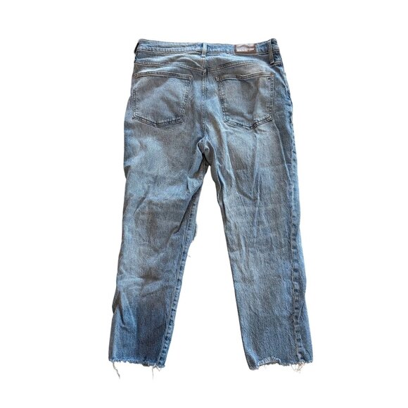 Madewell Perfect Vintage Crop Jeans With Distressed Knee & Raw Hem Size 32 - Picture 5 of 9